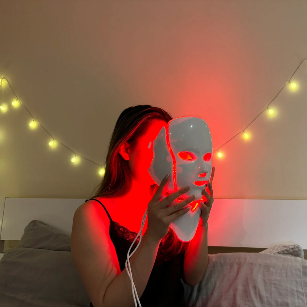 LED Gezichtsmasker met 7 Kleuren Lichttherapie voor Huidverjonging Anti-Aging en Huidverzorging Thuis | Sansoti