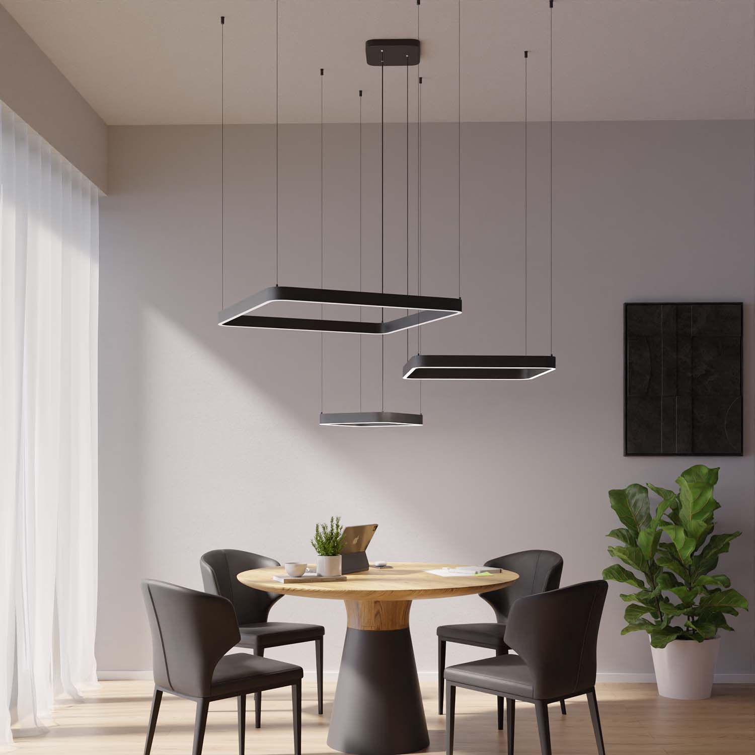 Suspension design moderne avec formes carrées flottantes – Levora