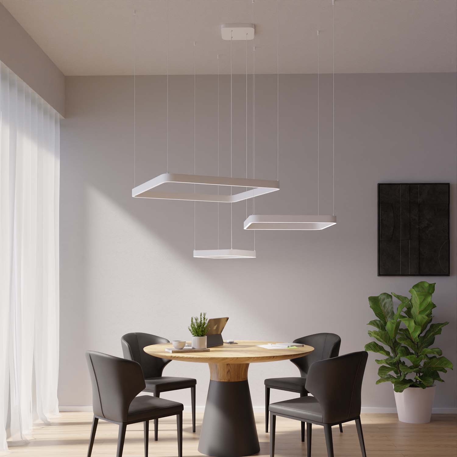 Suspension design moderne avec formes carrées flottantes – Levora