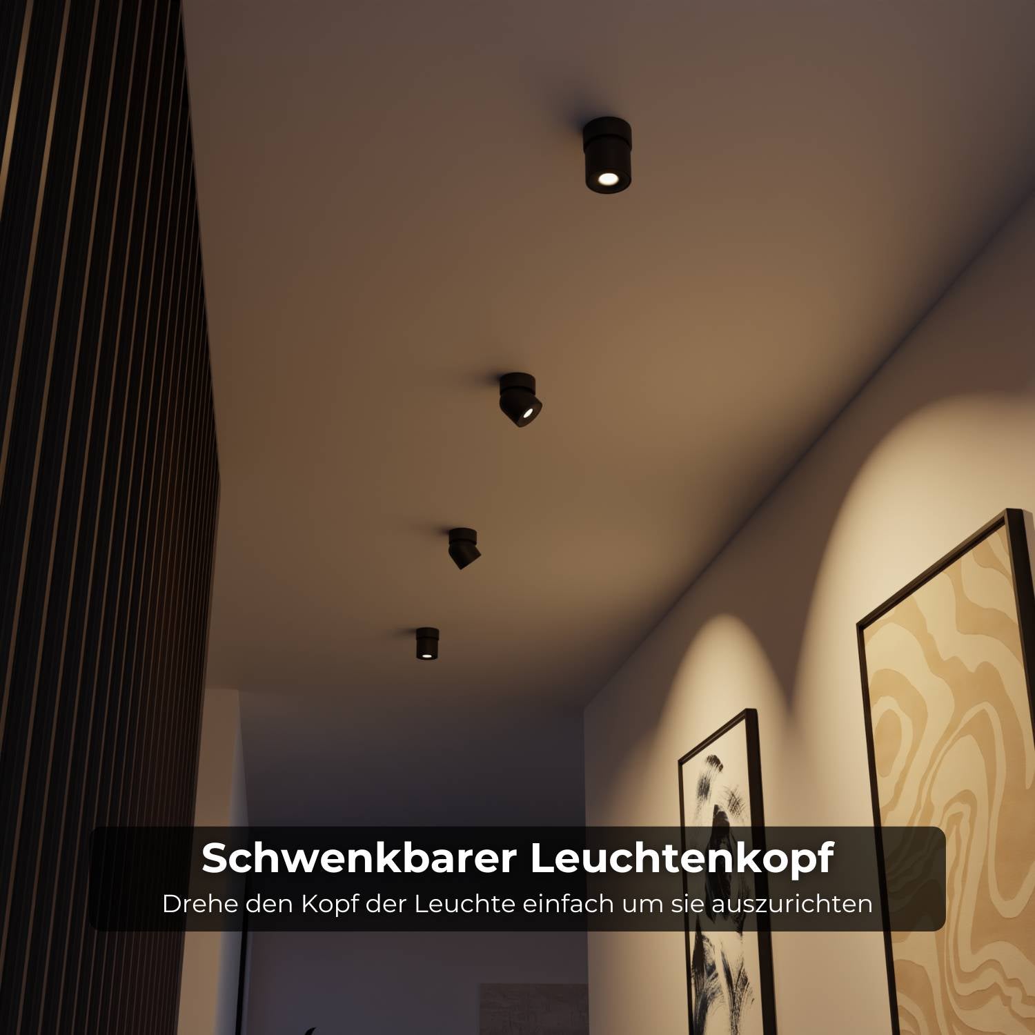 Verstelbare plafondlamp met draaibare lichtkop en warm 2700k licht | Sansoti