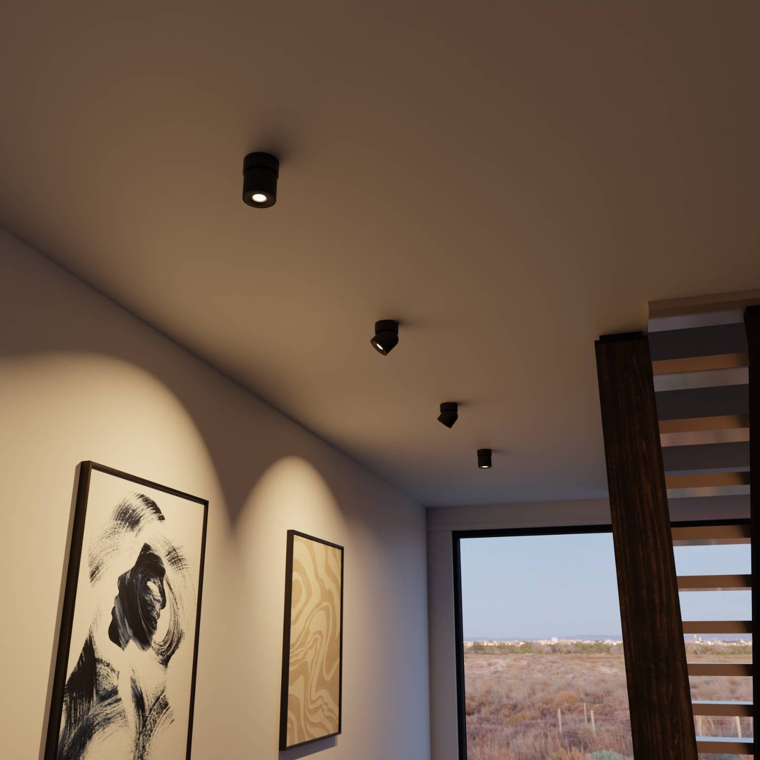 Verstelbare plafondlamp met draaibare lichtkop en warm 2700k licht | Sansoti