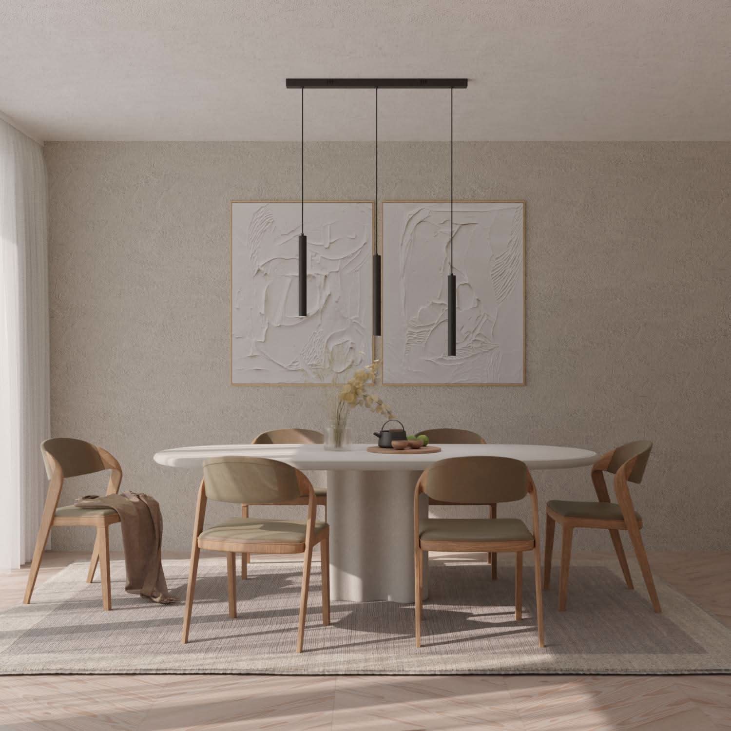 Moderne design hanglamp met verstelbare lichtkoppen | Sansoti