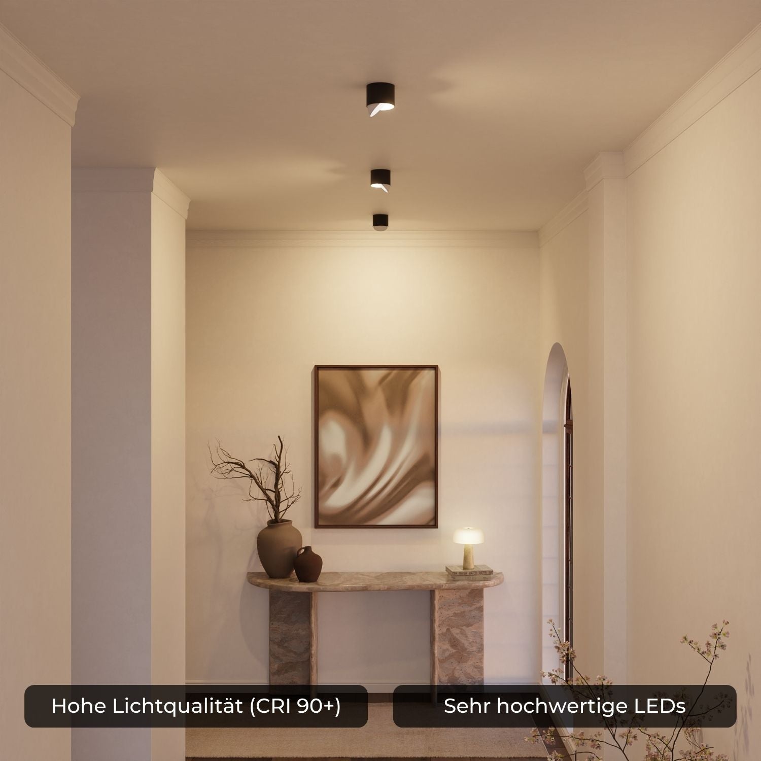 Verstellbare LED Deckenleuchte mit gerichtetem warmem 2700K Licht für Flur, Küche und Wohnzimmer | Restfield