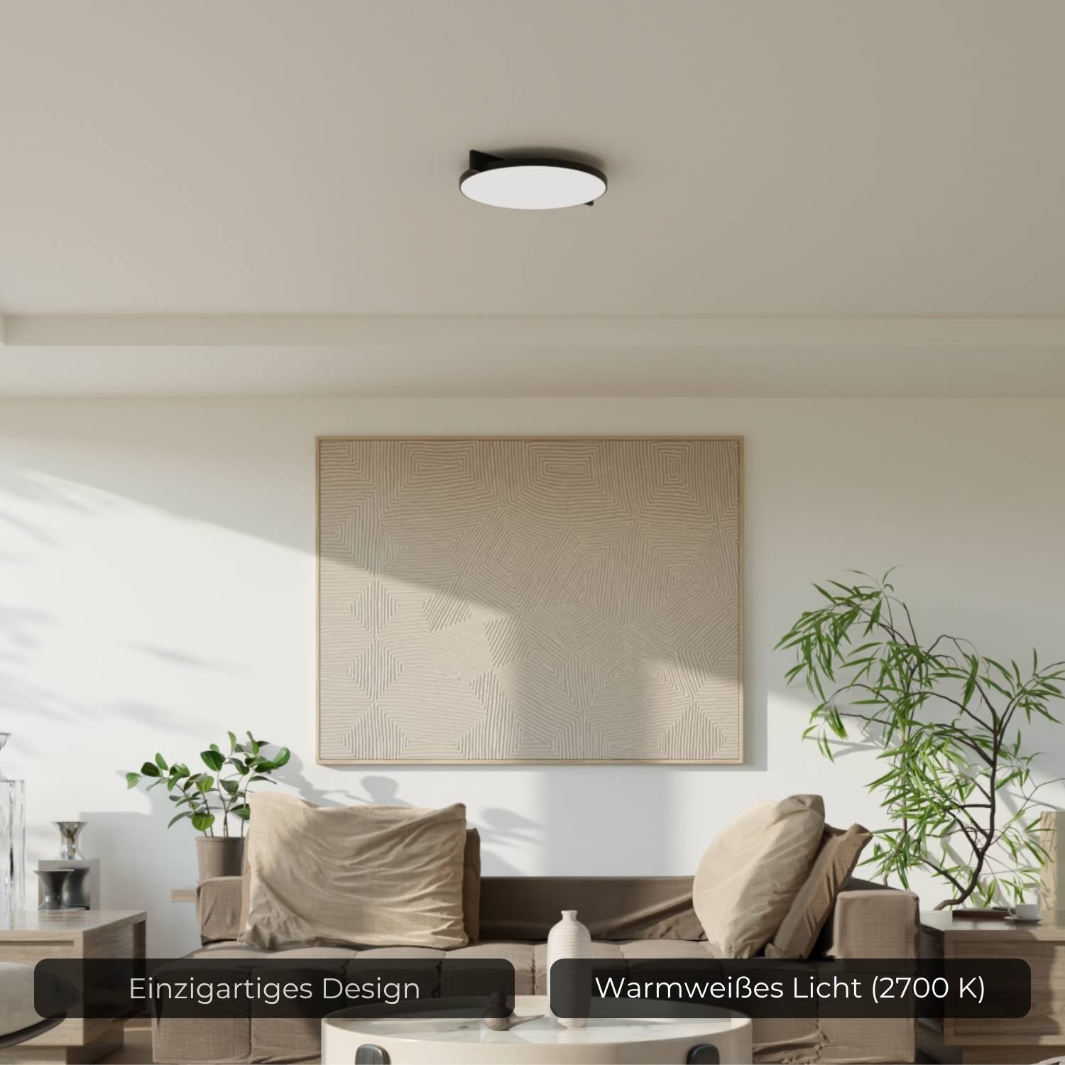 Plafonnier avec lumière chaude 2700K pour une ambiance calme et uniforme | Restfield