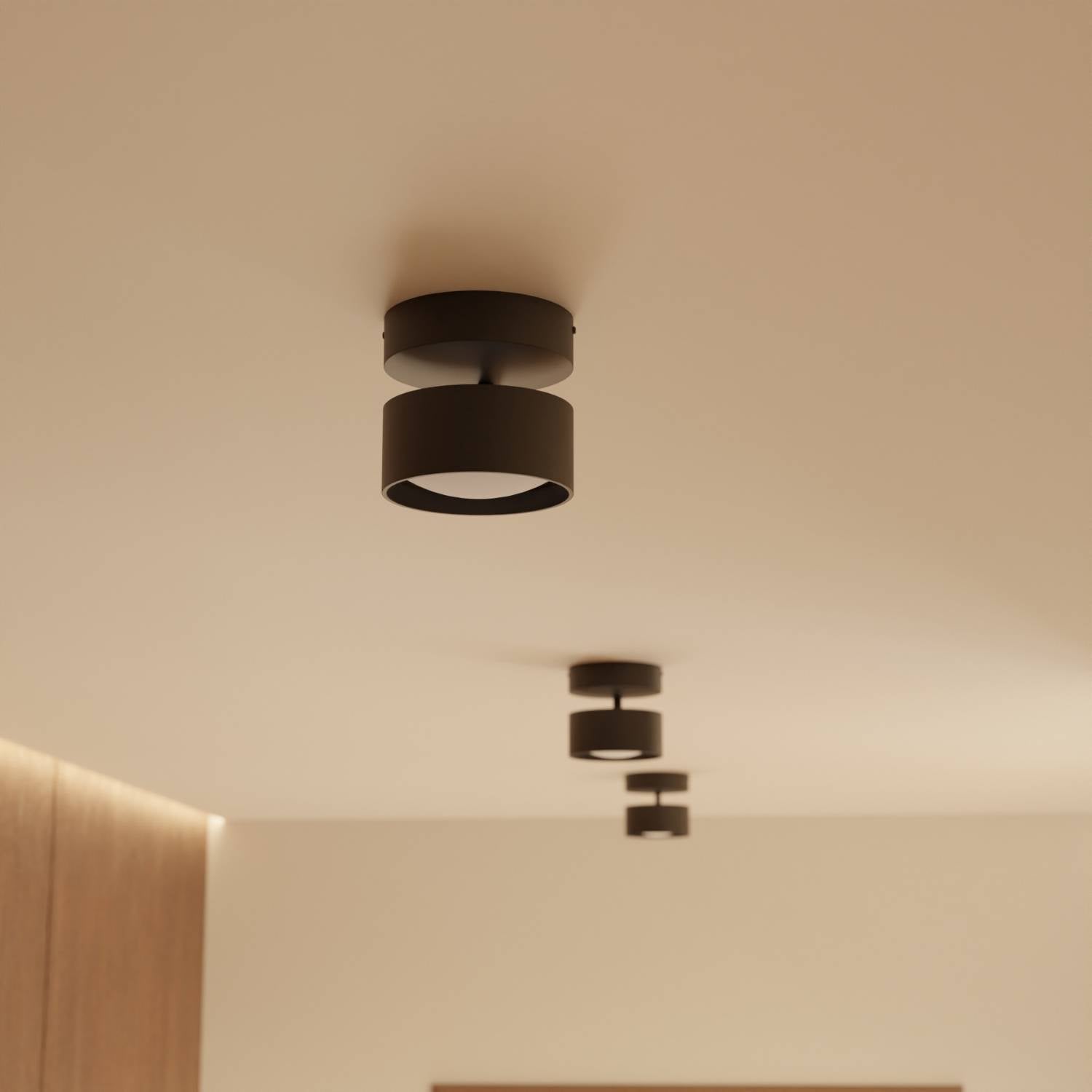 Moderne cilindervormige plafondlamp met up & downlight – Arvona