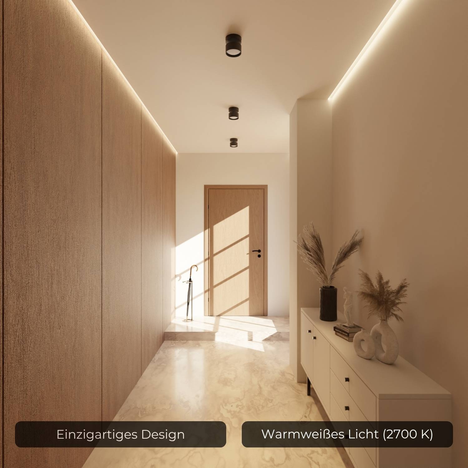Moderne cilindervormige plafondlamp met up & downlight – Arvona