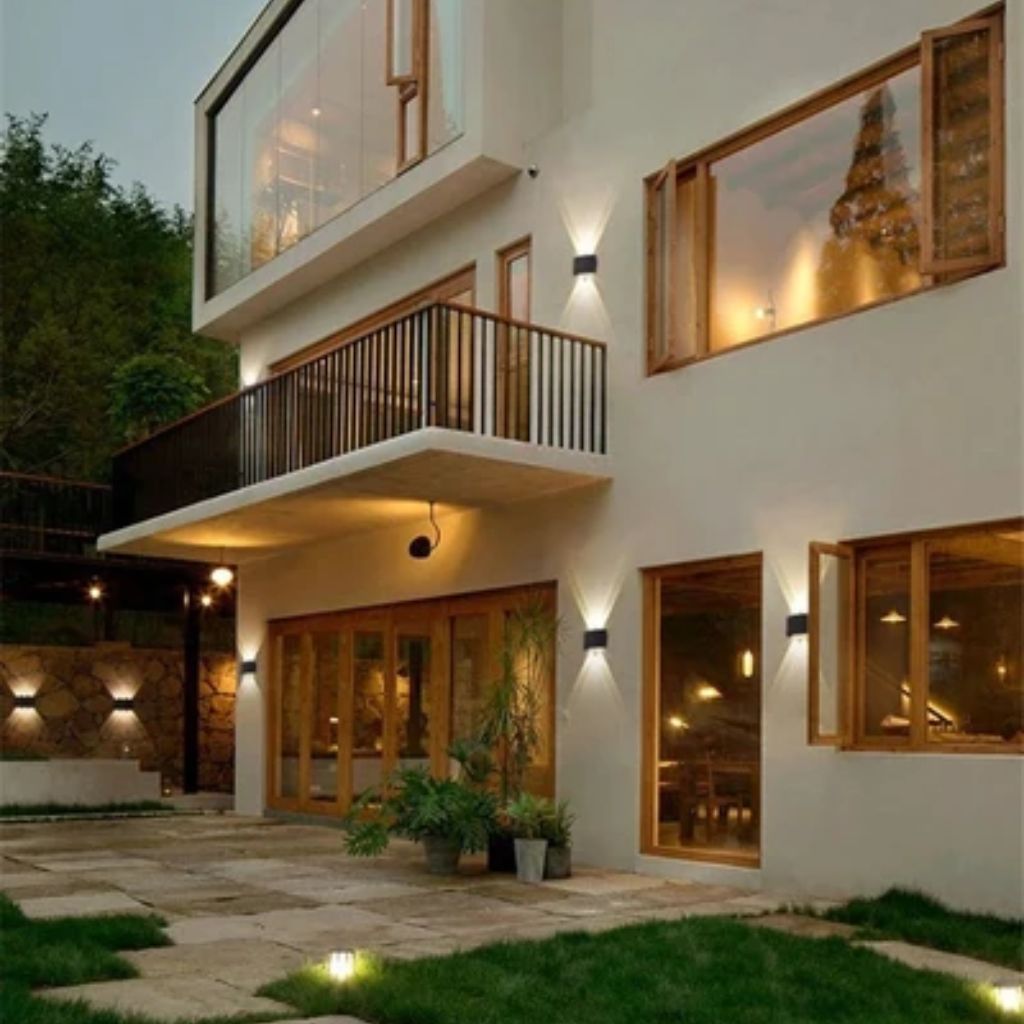 Wasserdichte LED-Wandleuchte aus Aluminium für Innen- und Außenbereiche, moderne Beleuchtung, IP65, Stimmungslicht, Garten, Terrasse, Fassade | Sansoti