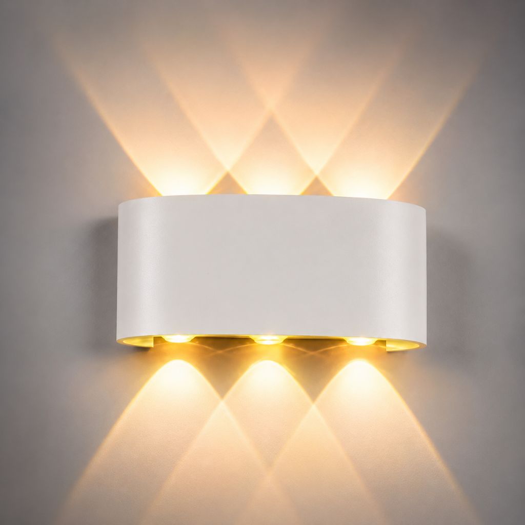 Wasserdichte LED-Wandleuchte aus Aluminium für Innen- und Außenbereiche, moderne Beleuchtung, IP65, Stimmungslicht, Garten, Terrasse, Fassade | Sansoti
