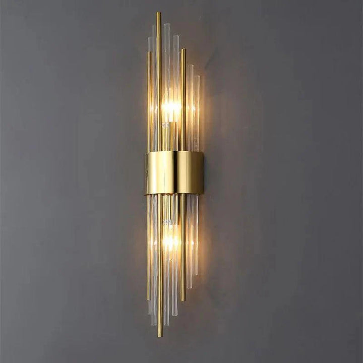Kristallen LED Wandlamp Goud Zwart 35-56cm Luxe Wandverlichting Sfeerlicht voor Hal Slaapkamer Woonkamer | Sansoti