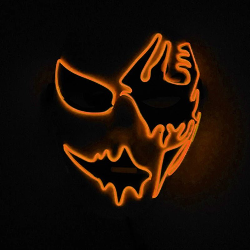 Masque d’Halloween éclairé par LED avec effets effrayants et changement de couleur pour les fêtes et les soirées à thème horrifique | Sansoti