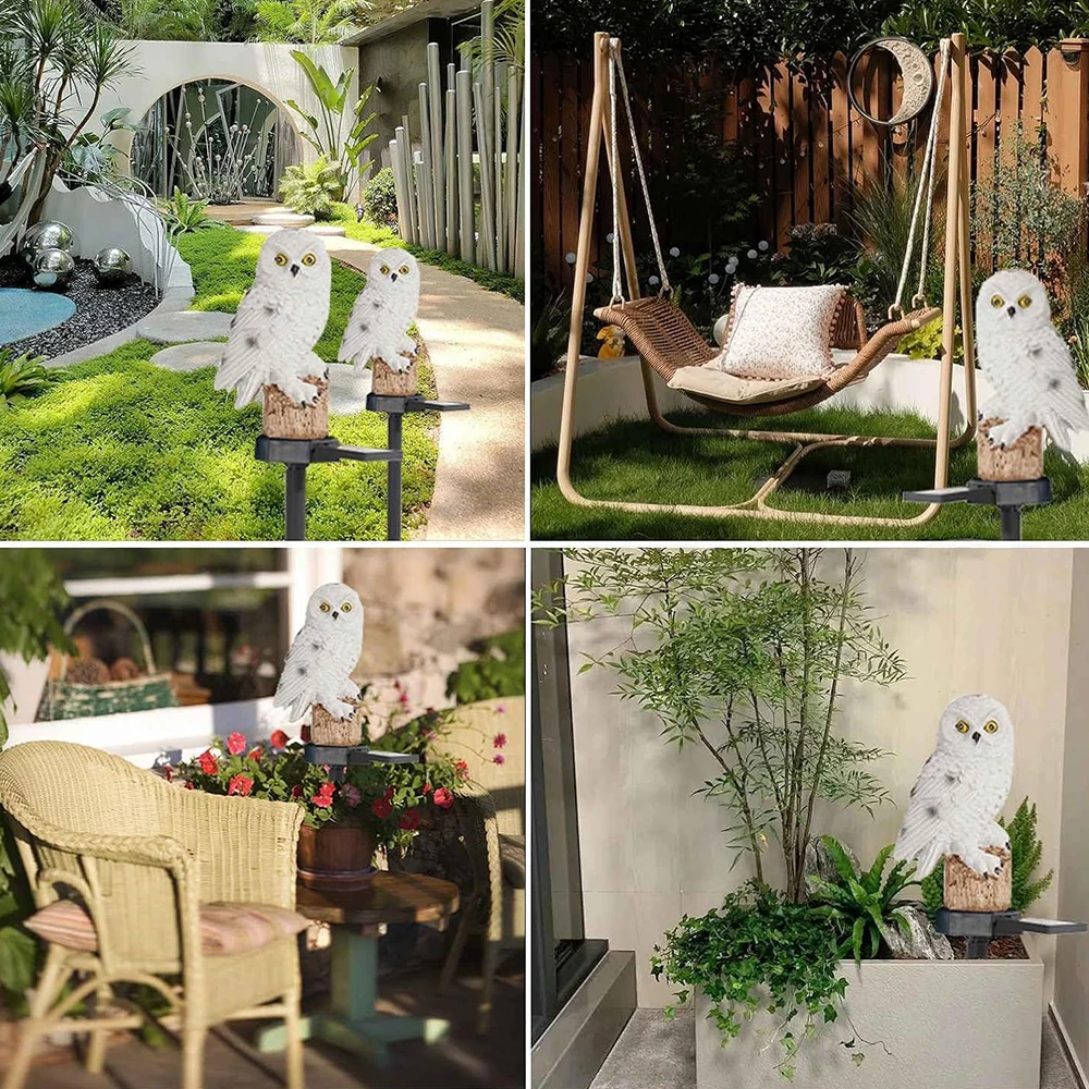 Eulen-Gartenleuchte Solar-LED IP65 Wasserdicht Warmweiß 45cm Dekoration Garten Terrasse Auffahrt | Restfield