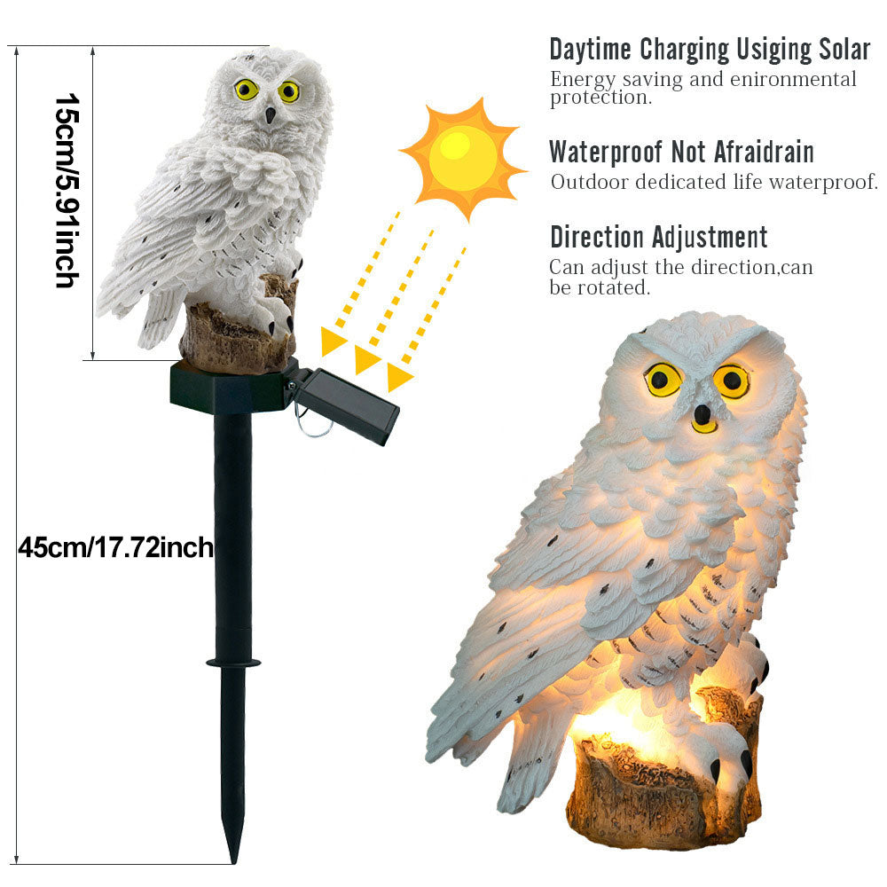 Eulen-Gartenleuchte Solar-LED IP65 Wasserdicht Warmweiß 45cm Dekoration Garten Terrasse Auffahrt | Restfield
