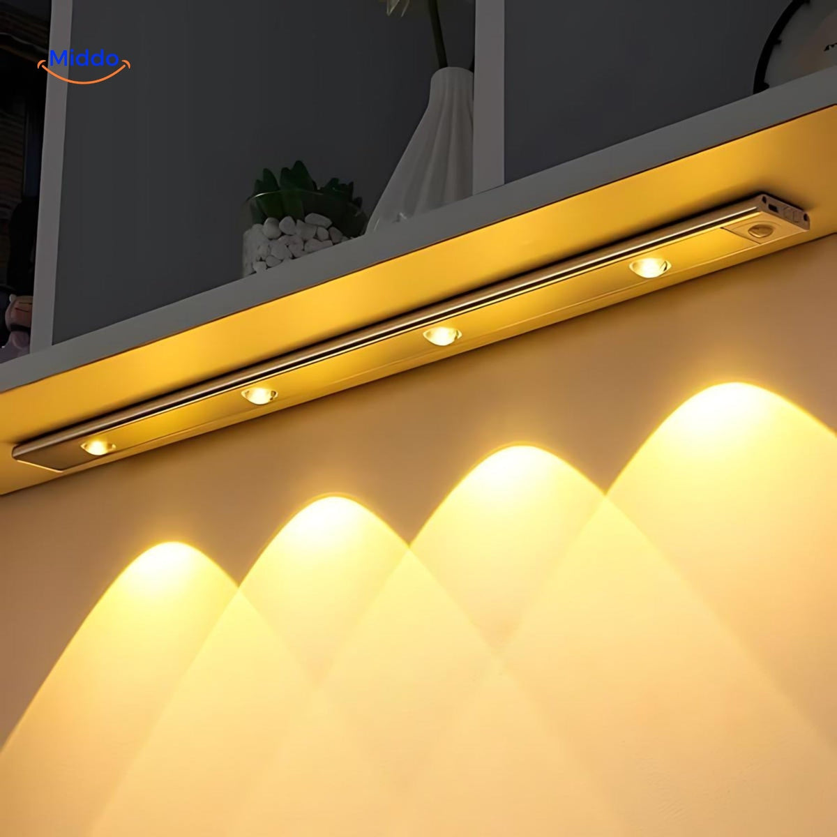 Bande LED rechargeable avec détecteur de mouvement 30/40/60cm, USB, à intensité réglable, éclairage nocturne pour couloir, armoire, cuisine et escalier | Sansoti