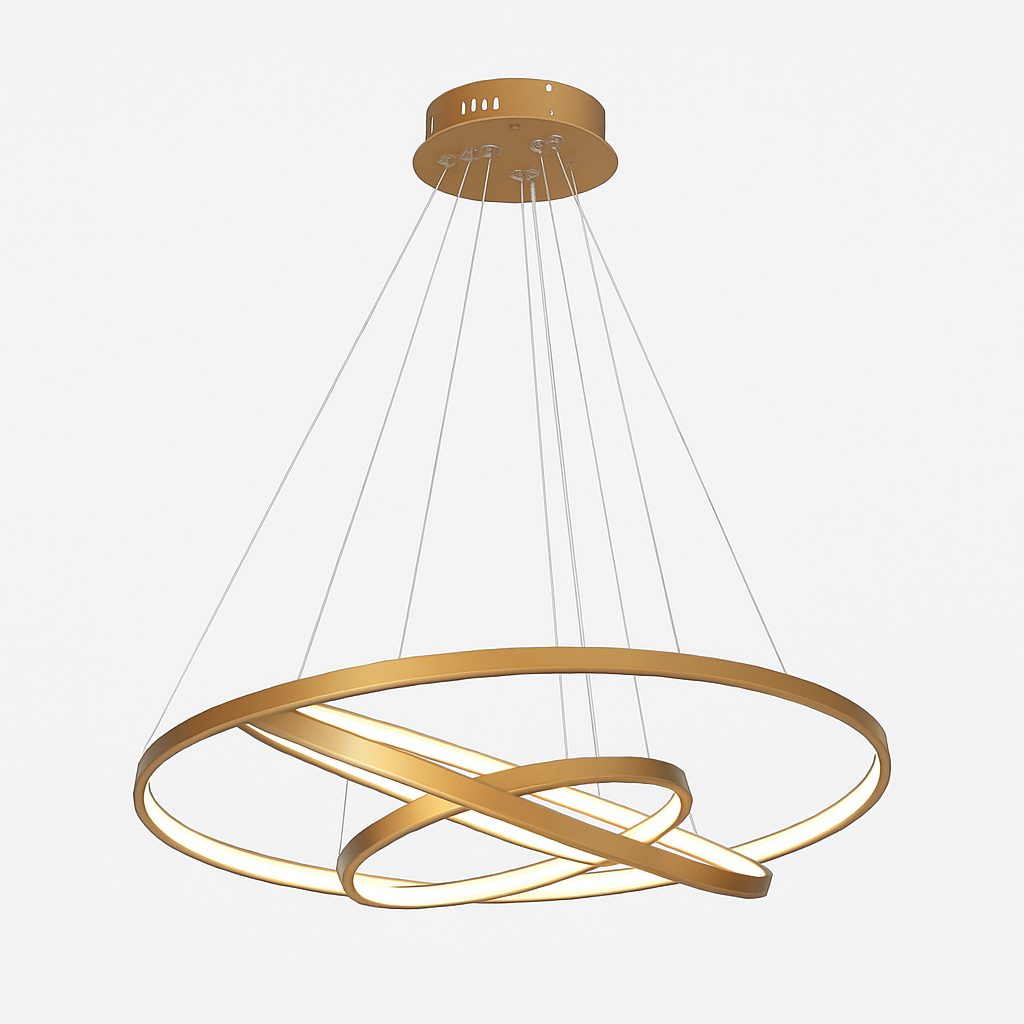 Hanglamp LED Ringen Goud Metaal Woonkamer Eetkamer Kroonluchter Ring Cirkel Hangend Plafondlamp Modern Design Zwart Wit | Sansoti
