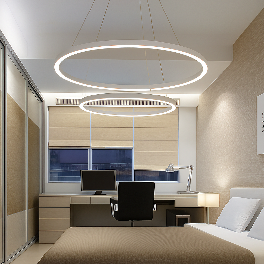 Hanglamp LED Ringen Goud Metaal Woonkamer Eetkamer Kroonluchter Ring Cirkel Hangend Plafondlamp Modern Design Zwart Wit | Sansoti