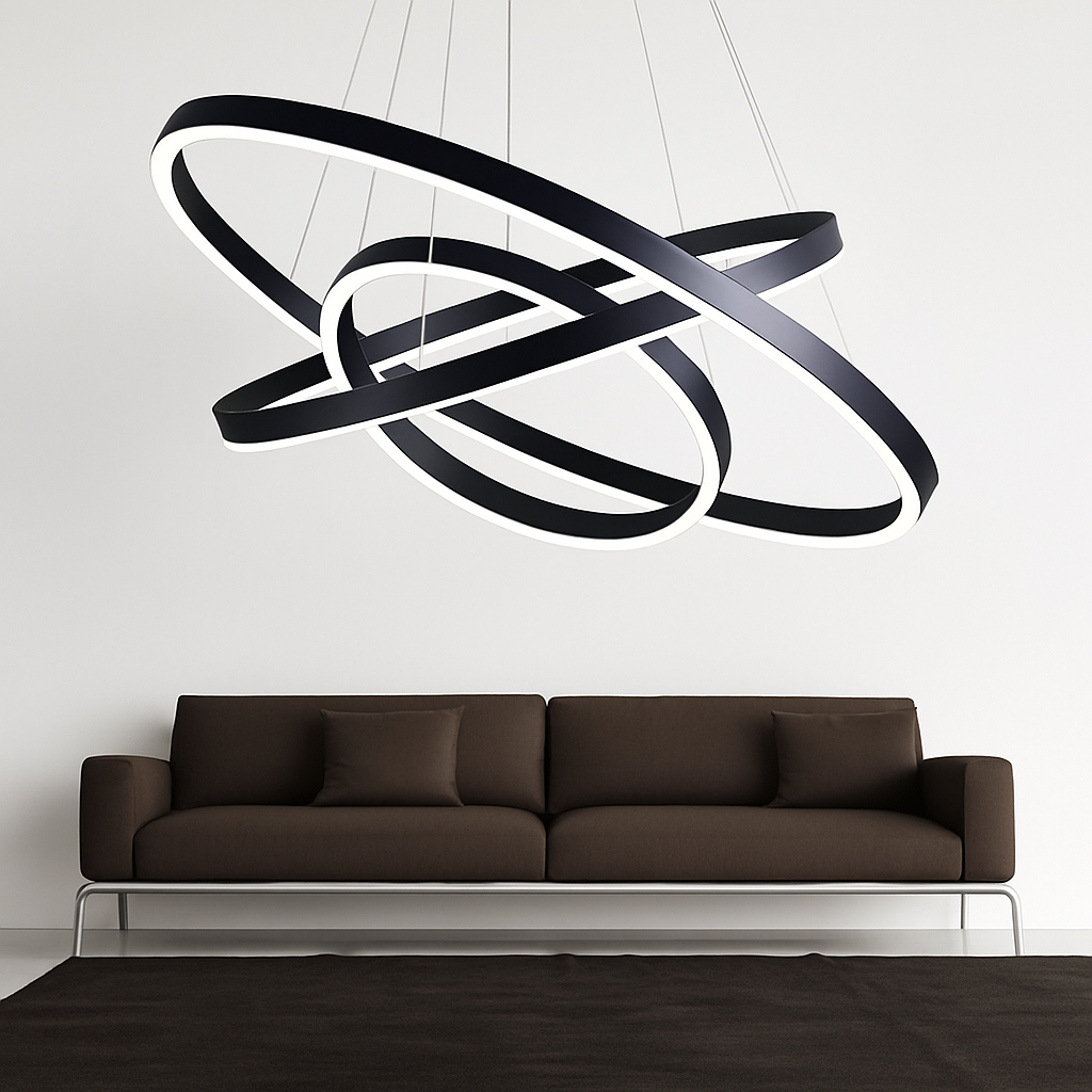 Ringkroonluchter LED 3 Ringen Wit Woonkamer Eetkamer Dimbaar Moderne Hanglamp Cirkels Plafondlamp Rond Interieur | Sansoti