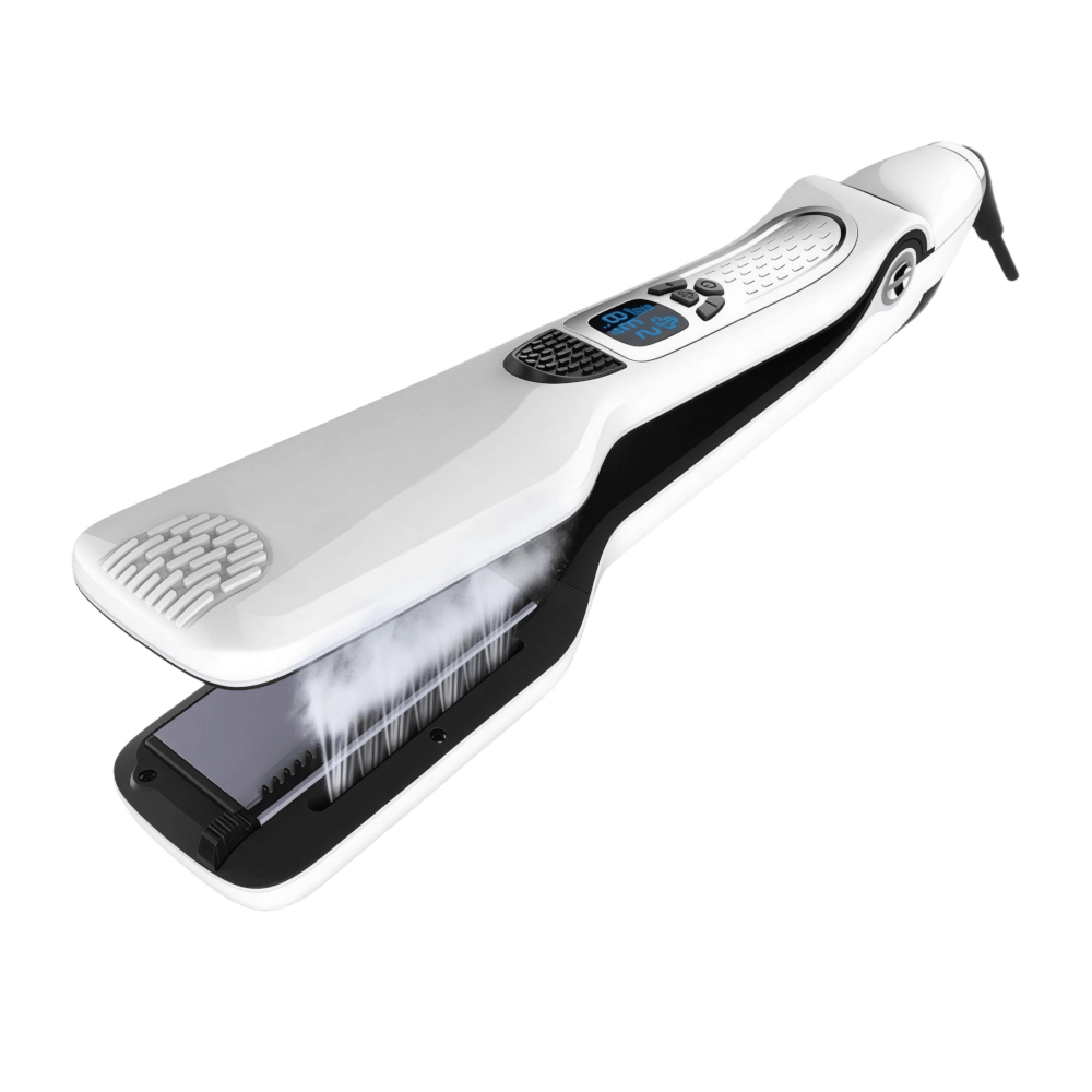 Ceramic Steam Straightener with Titanium Plates 5 Temperature Settings for Shiny Straight Hair Styling at Home | Sansoti