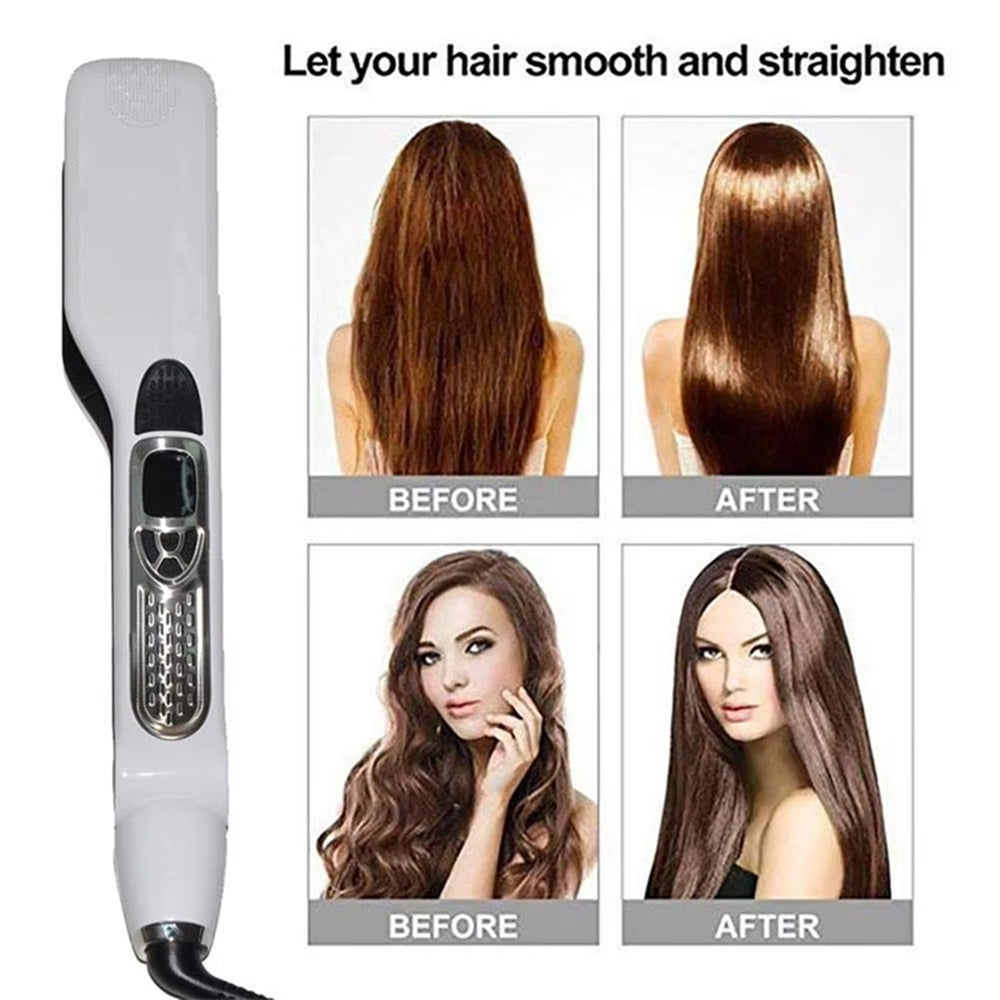 Ceramic Steam Straightener with Titanium Plates 5 Temperature Settings for Shiny Straight Hair Styling at Home | Sansoti