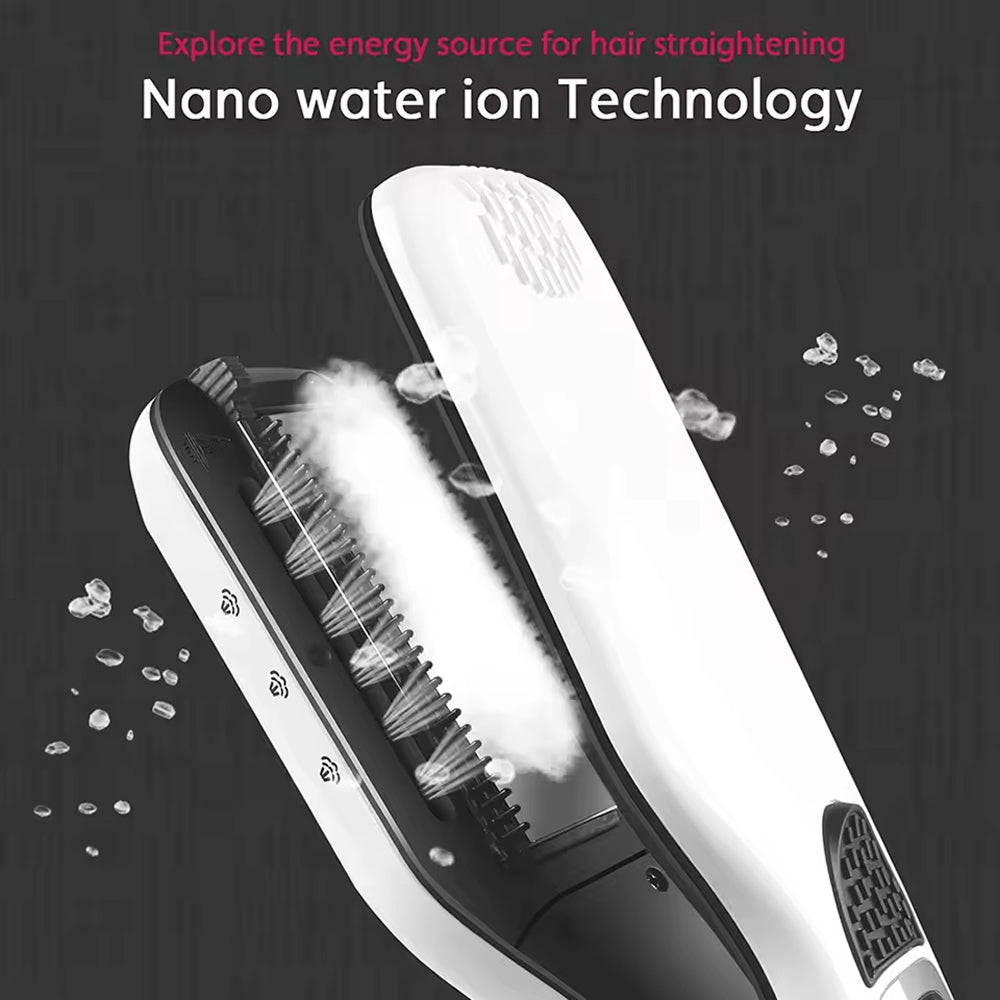 Ceramic Steam Straightener with Titanium Plates 5 Temperature Settings for Shiny Straight Hair Styling at Home | Sansoti
