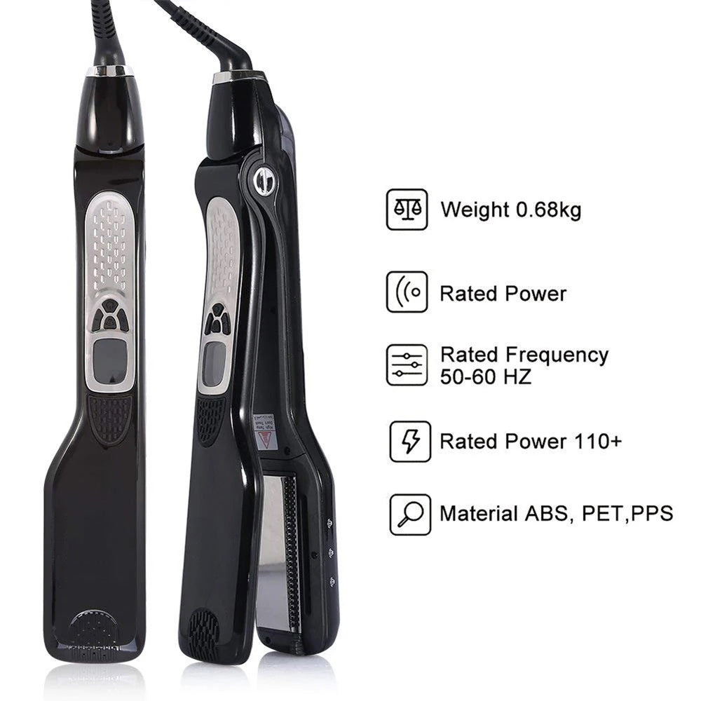 Ceramic Steam Straightener with Titanium Plates 5 Temperature Settings for Shiny Straight Hair Styling at Home | Sansoti