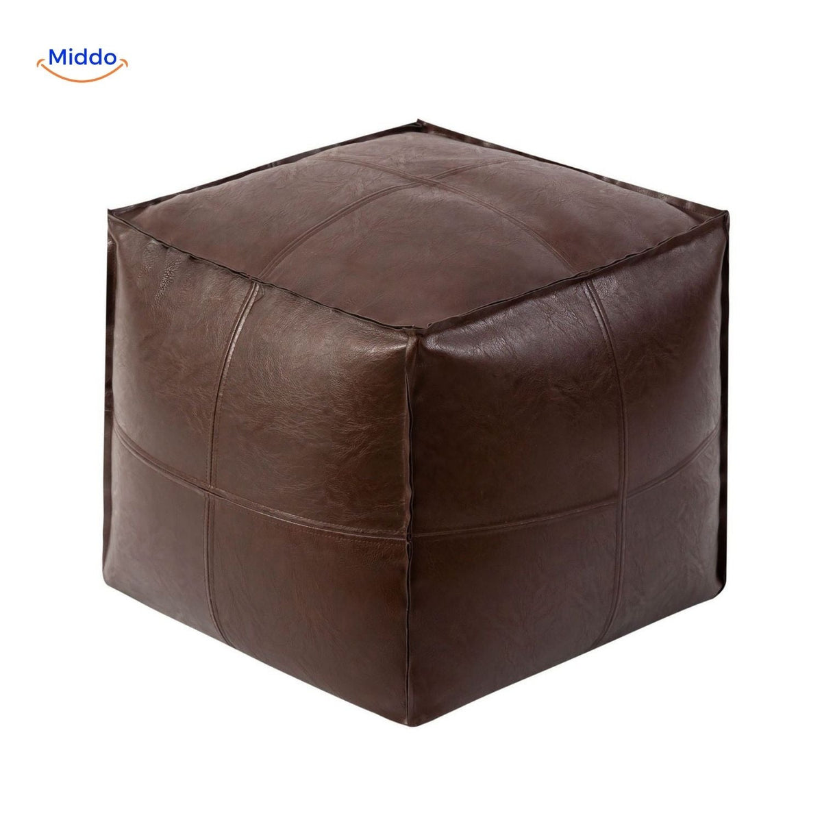 Befüllbarer Leder-Sitzsack Tatami-Kissen 45x45x40cm Polyurethan Multifunktional Meditation Yoga Leseecke Lounge | Sansoti