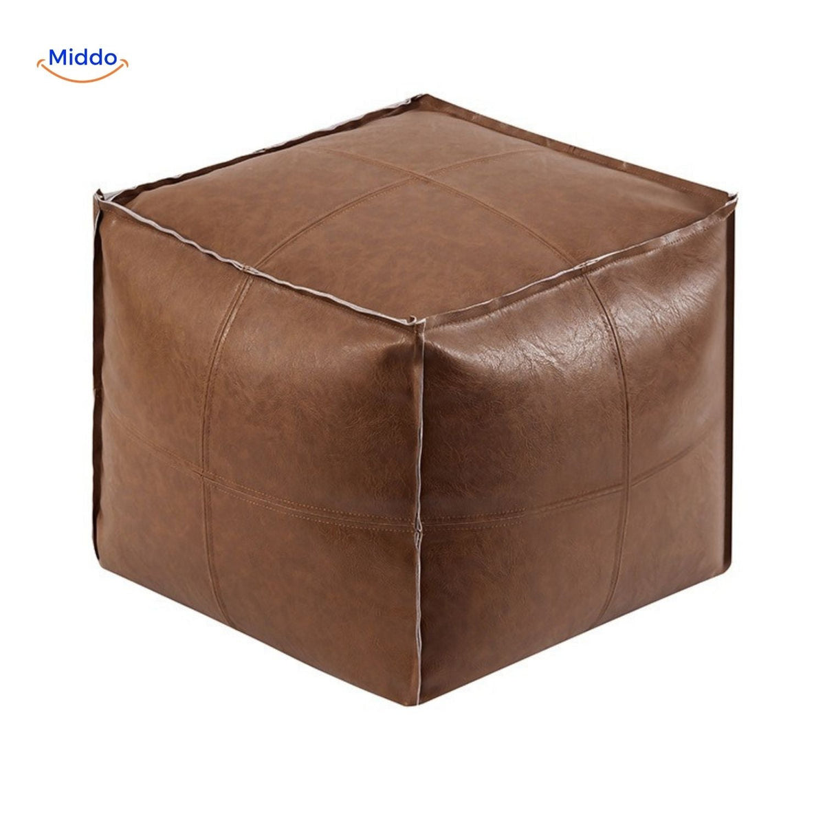 Befüllbarer Leder-Sitzsack Tatami-Kissen 45x45x40cm Polyurethan Multifunktional Meditation Yoga Leseecke Lounge | Sansoti