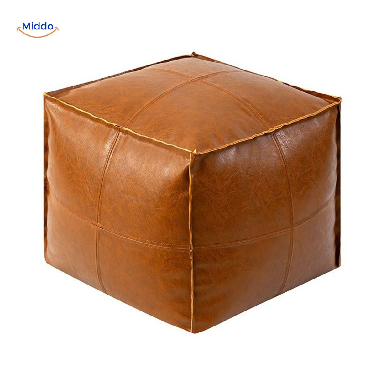 Befüllbarer Leder-Sitzsack Tatami-Kissen 45x45x40cm Polyurethan Multifunktional Meditation Yoga Leseecke Lounge | Sansoti
