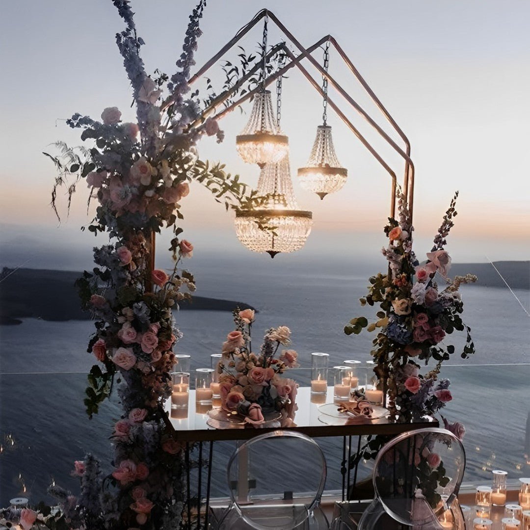 LED Crystal Chandelier Waterproof 12V Low Voltage for Garden Terrace Wedding Party Lighting Gold Clear | Sansoti