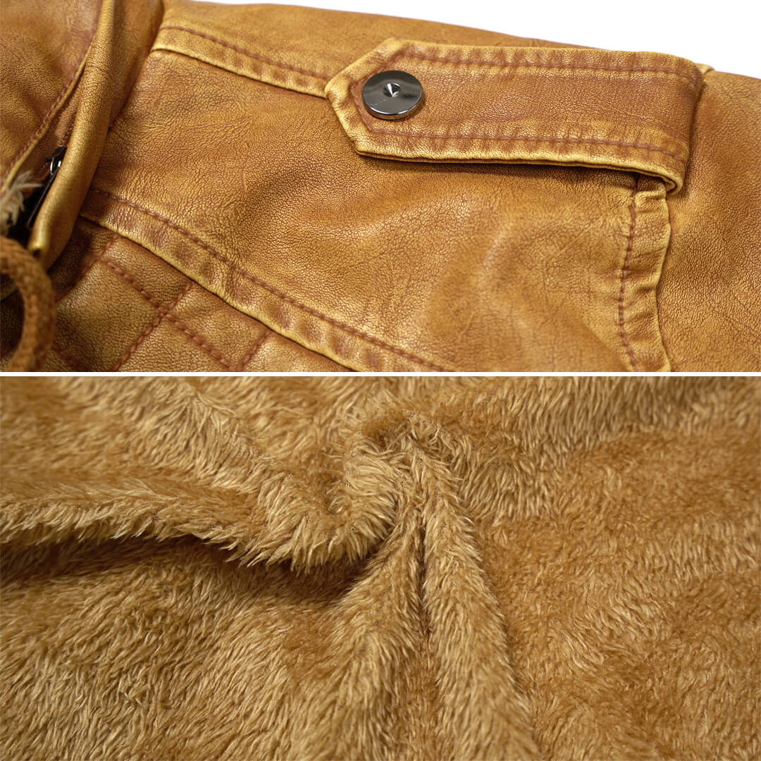 Leren Jas met Afneembare Capuchon Kunstleer Herfst Winter Heren Dames Casual Stijlvol Waterdicht Biker | Sansoti
