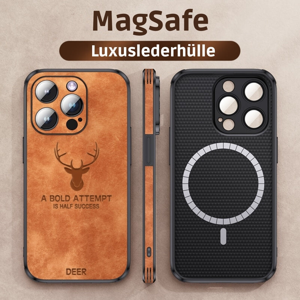 Smartphone Hoesje in Leerlook — Slank Design met Valbescheming & MagSafe-Compatibiliteit voor iPhone 16/15/14/13/12 | Sansoti