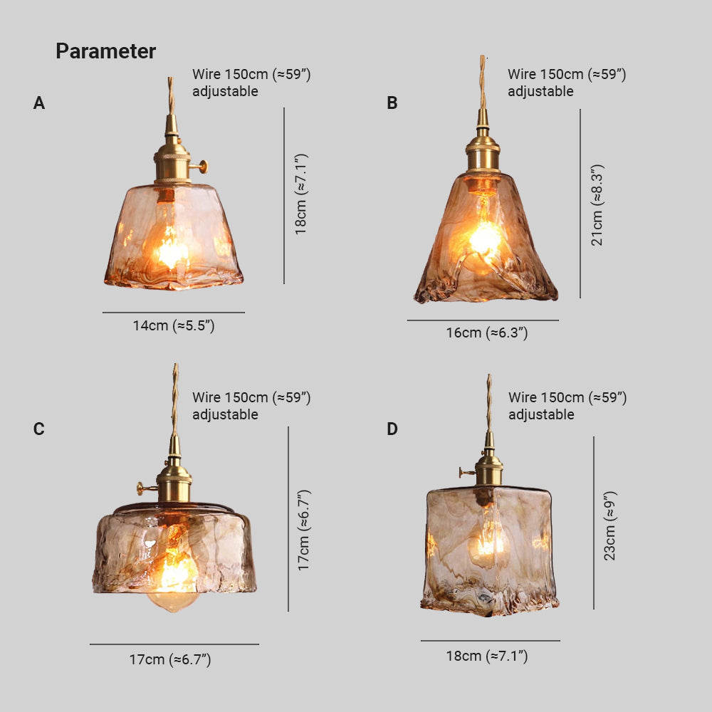 Glas-Pendelleuchte Messing Industriell Warmes Licht Wohnzimmer Esszimmer Schlafzimmer Retro-Design E27-Fassung Atmosphäre | Sansoti