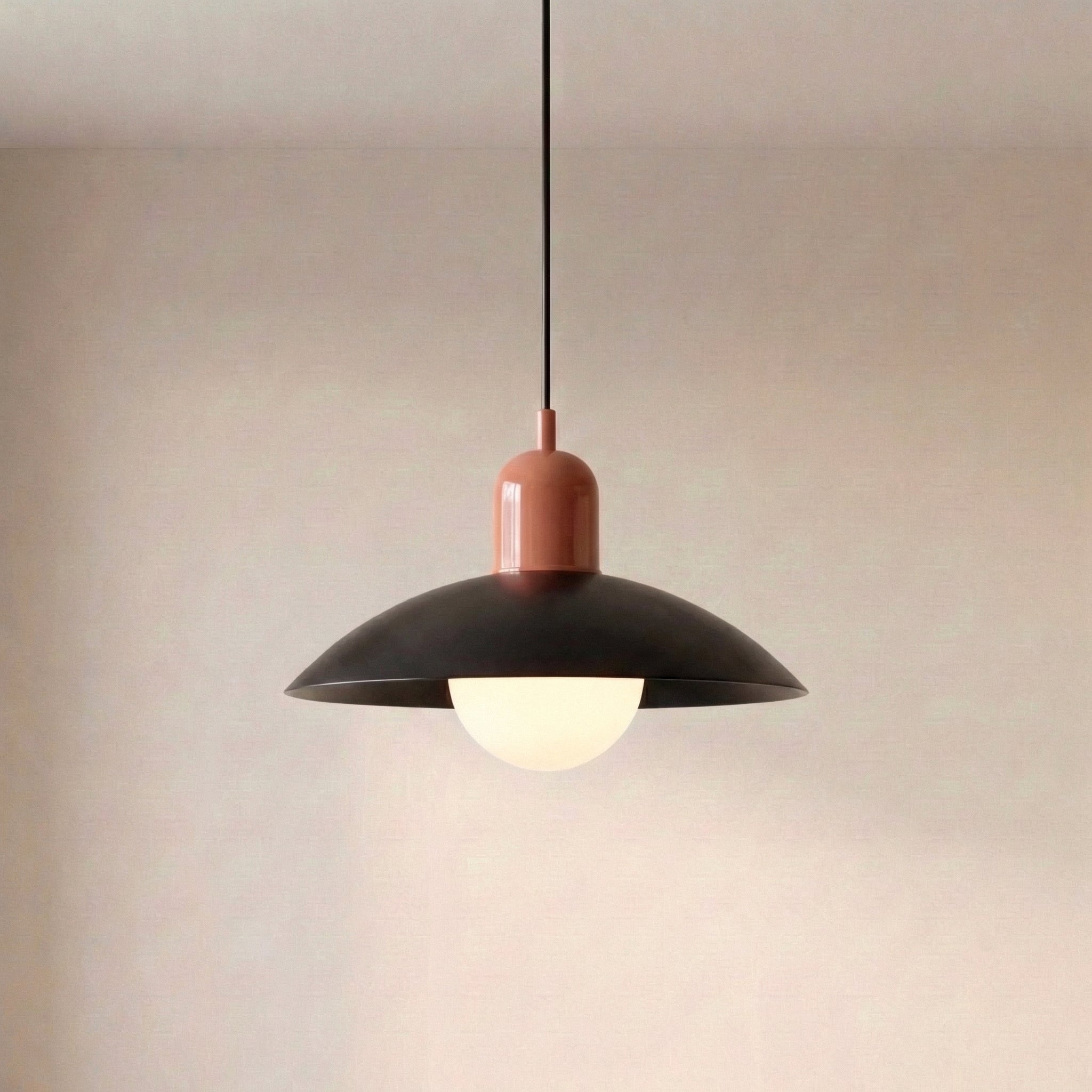 Dwukolorowa żelazna lampa wisząca Ø32 cm, ciepłobiała dioda LED do jadalni, kuchennej wyspy i salonu, styl rustykalny, nowoczesna | Sansoti