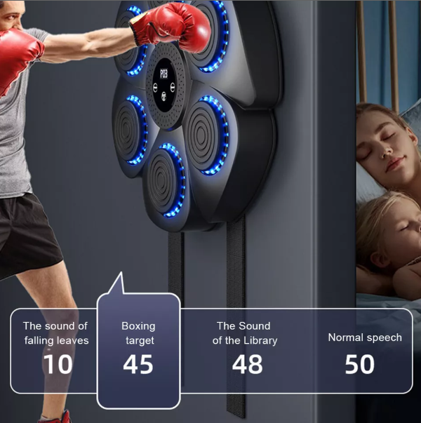 Muziek Bokszak met Targeting & Verlichting – Training Punching Pad met Ritmefunctie voor Thuis | Sansoti