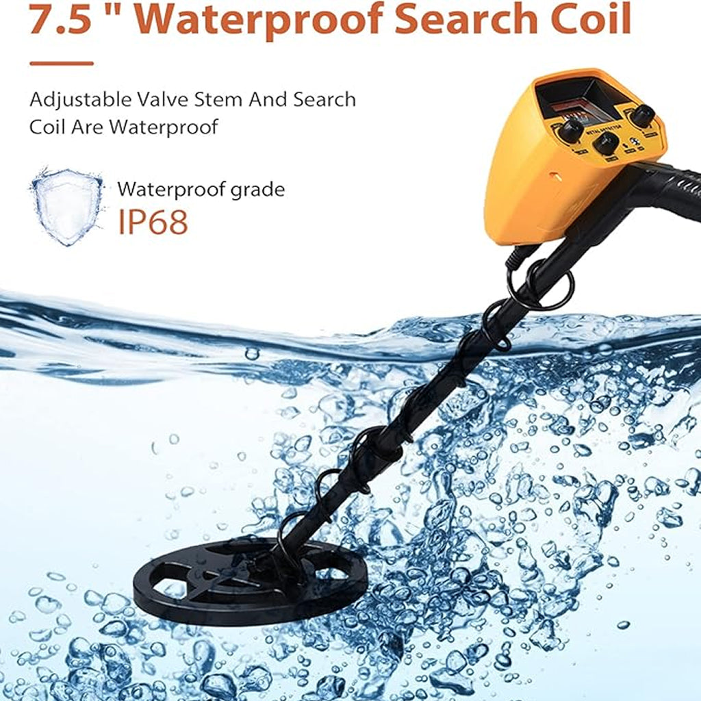 Waterproof Metal Detector 180mm Adjustable Search Depth Gold Silver Bronze Detection Treasure Hunting Hobby | Sansoti