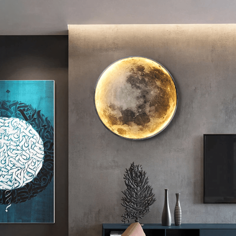 Maan Wandlamp Met Instelbaar Led Licht En Realistische Maanstructuur | Sansoti