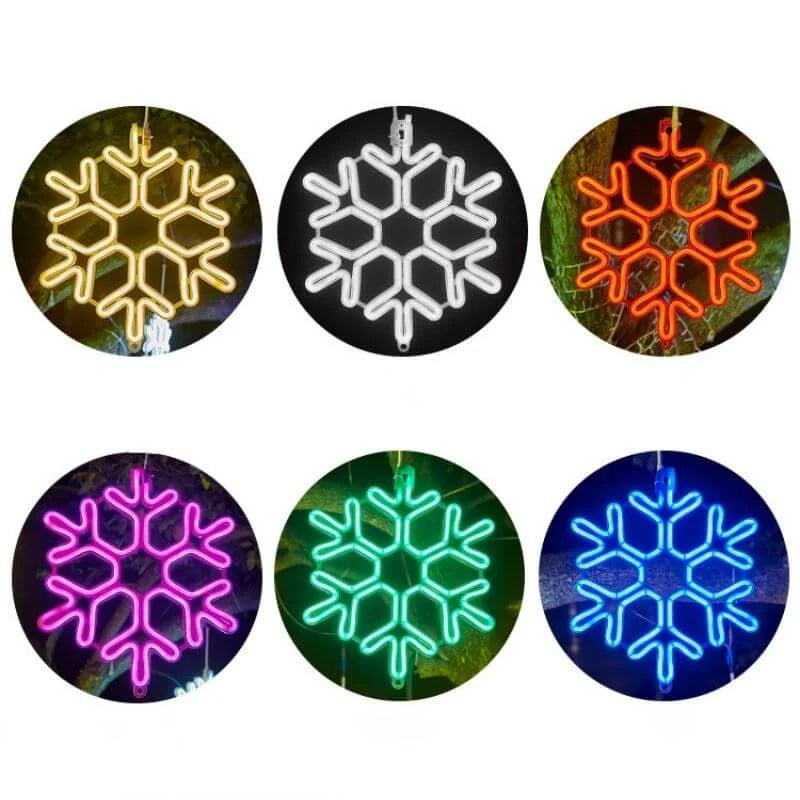 LED-Schneeflocken-Hängeleuchte für den Außenbereich, warmweiß, Weihnachtsbeleuchtung für Balkon, Garten und Terrasse, dekorativ, stimmungsvoll, Winter | Sansoti