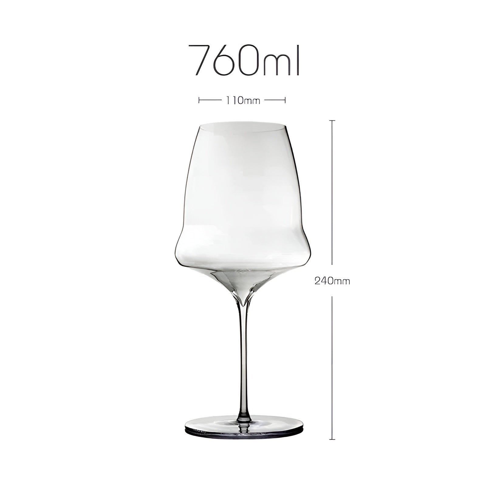 Wijnglas Kristal Dunwandig 390-760ml Champagne Glas Elegant | Sansoti