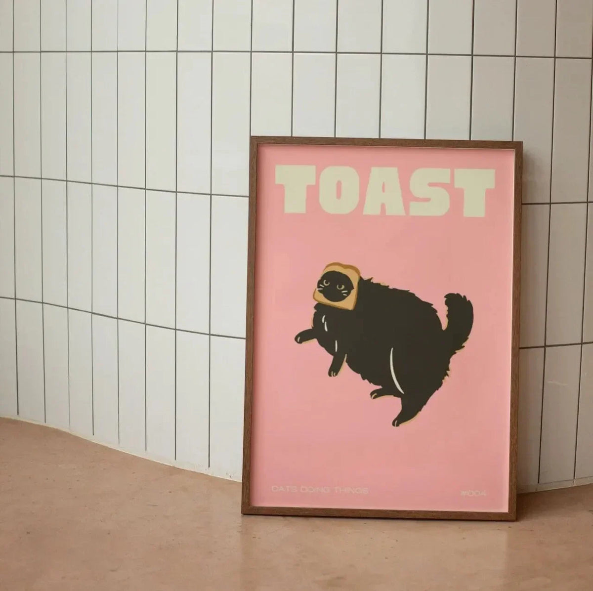 Canvasprint Zwarte Kat Wanddecoratie Minimalistisch Modern Interieur Humoristische Print Woonkamer Slaapkamer | Sansoti