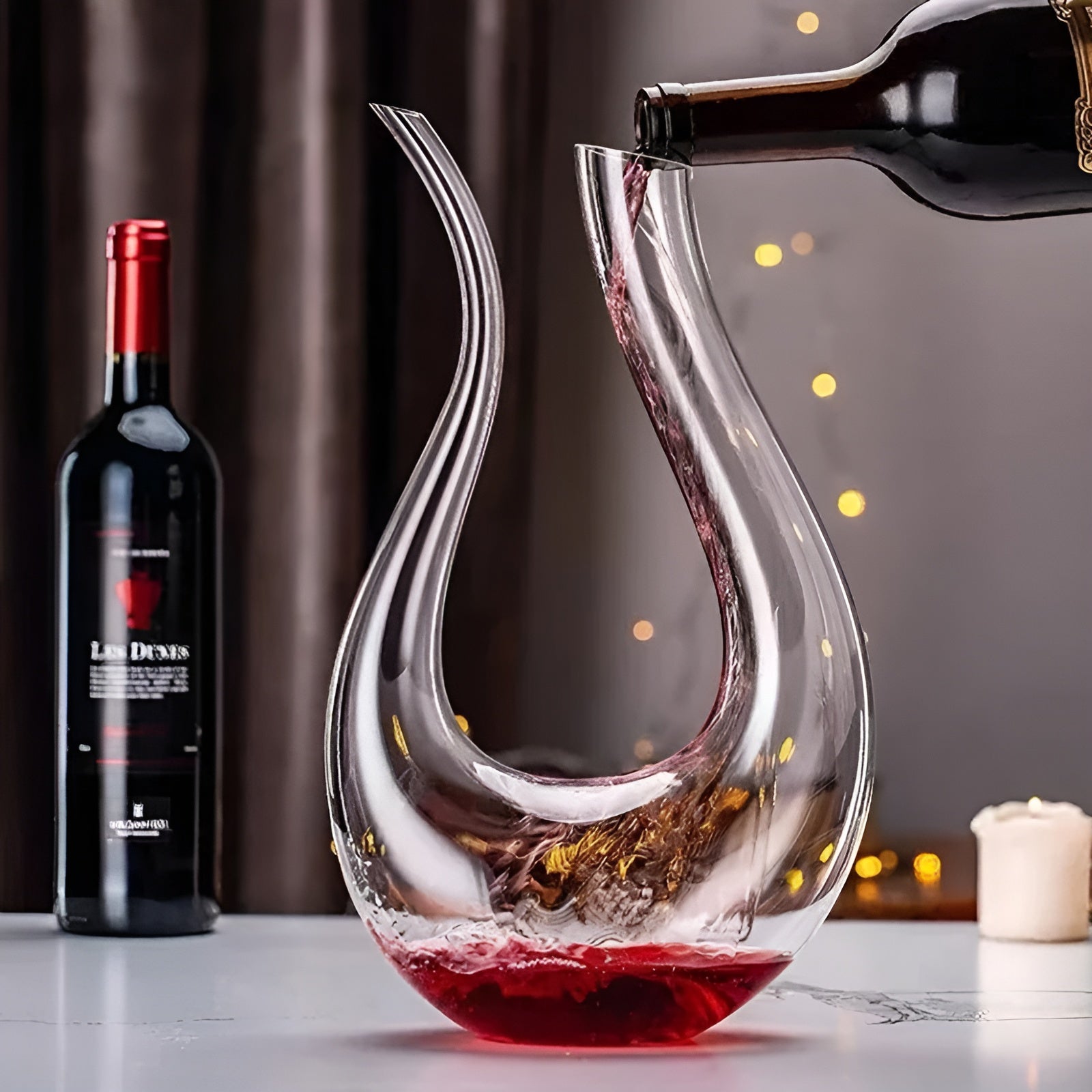 Weinkaraffe mit Belüfter 1500ml Kristallglas Handgeblasen | Restfield