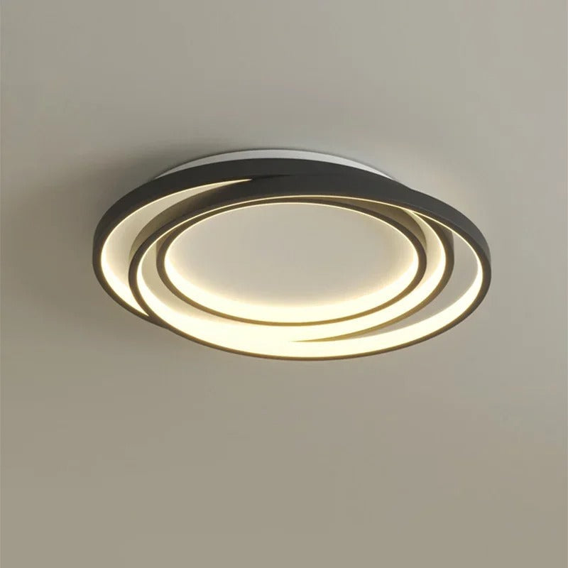Runde Deckenleuchte aus Metall und Acryl, dimmbare LED, modernes Design, Wohnzimmer, Schlafzimmer, Esszimmer | Sansoti