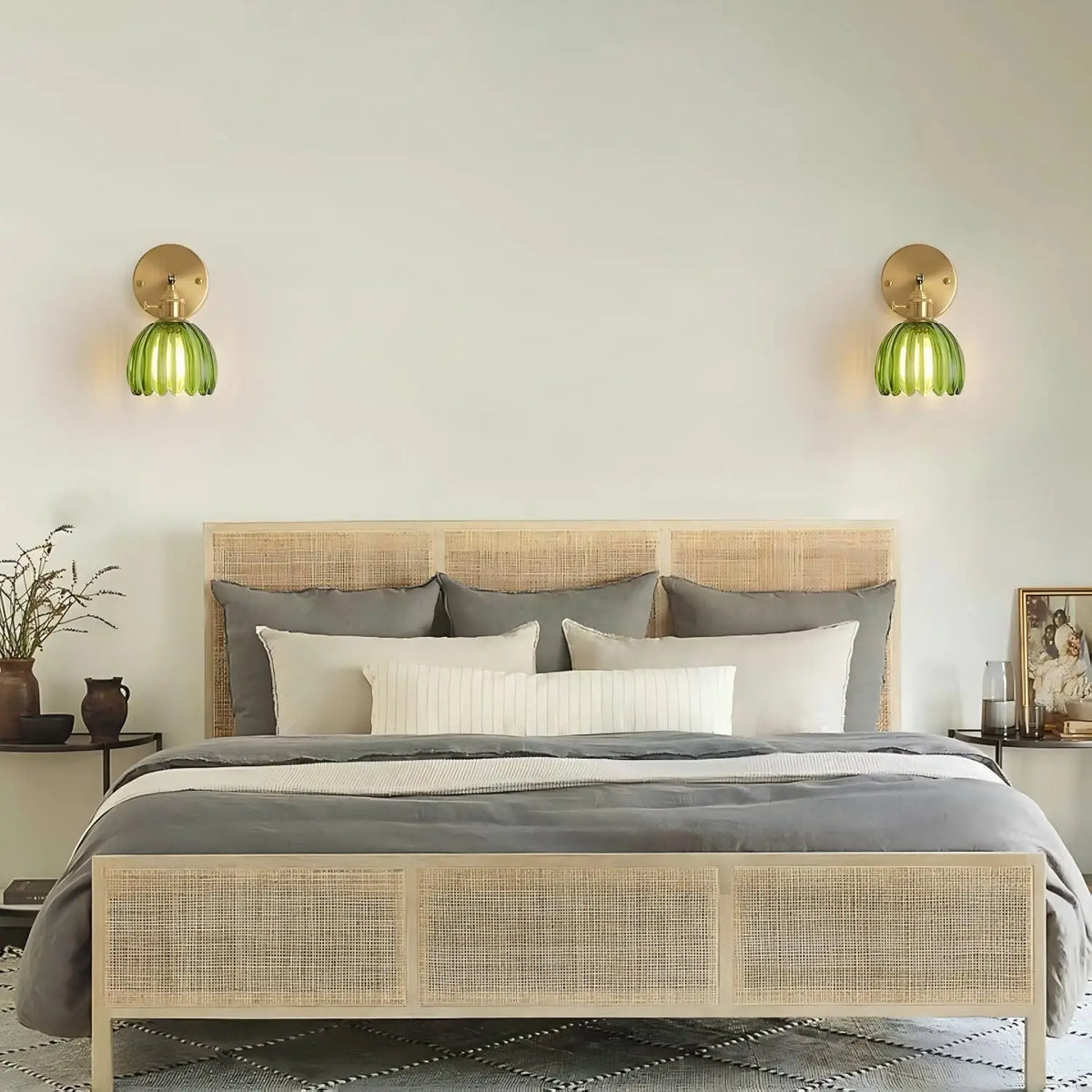 Retro-Wandleuchte mit tulpenförmigem Glasschirm, E27-Fassung, Schlafzimmer, Flur, Wohnzimmer, Esszimmer, Innenbeleuchtung | Sansoti