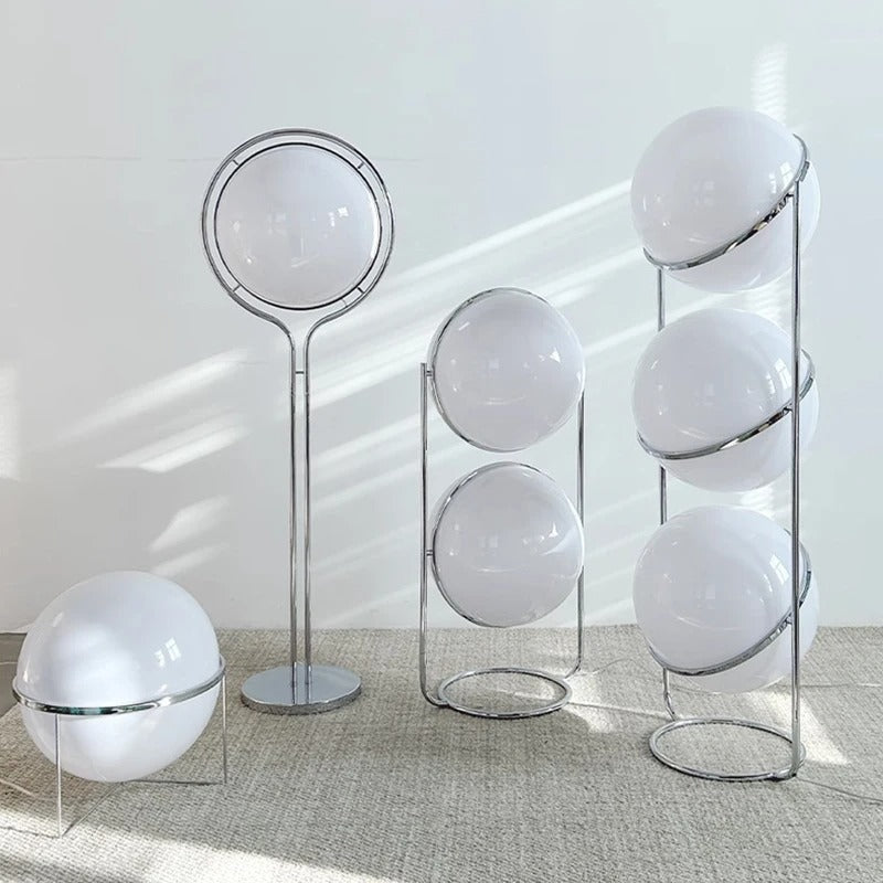 Moderne Vloerlamp met Chroomafwerking en Acrylbollen – Sfeervolle Verlichting voor Woonkamer en Slaapkamer | Sansoti