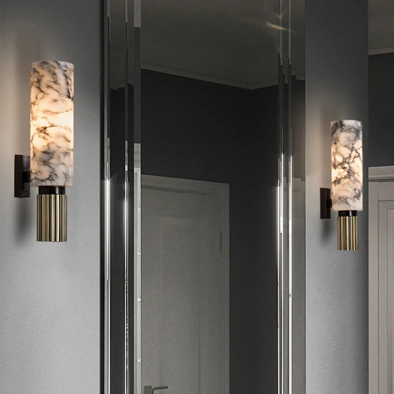 Marmor Wandleuchte | Luxuriöse LED-Wandbeleuchtung aus Naturstein – Warmweiß oder Kaltweiß