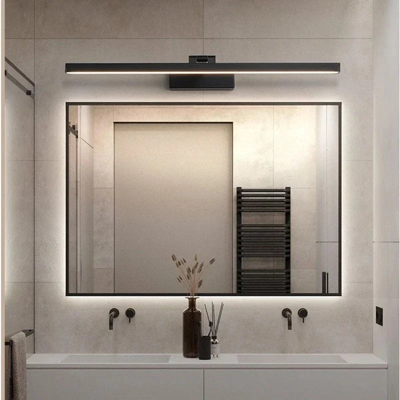 Lampe miroir LED Salle de bain Étanche Noir Argent 40cm à 110cm Éclairage miroir | Restfield