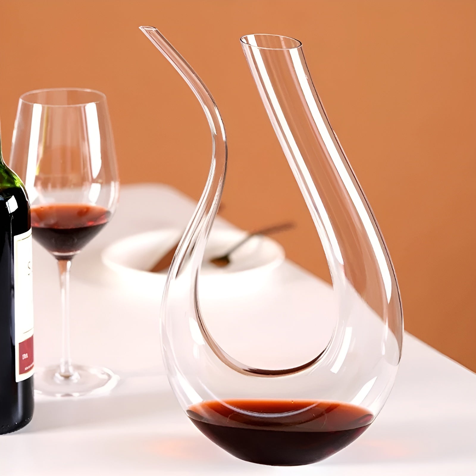 Weinkaraffe mit Belüfter 1500ml Kristallglas Handgeblasen | Restfield