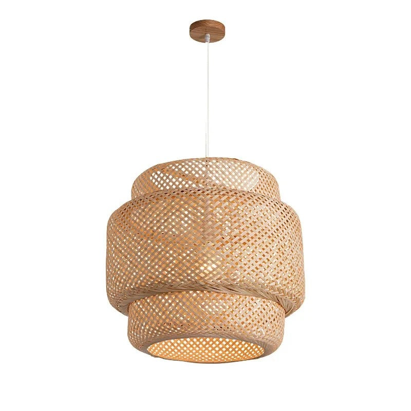 Gevlochten Hanglamp Bamboe Naturel E27 Ø30cm Woonkamer Slaapkamer Rustieke Verlichting Scandinavisch | Sansoti