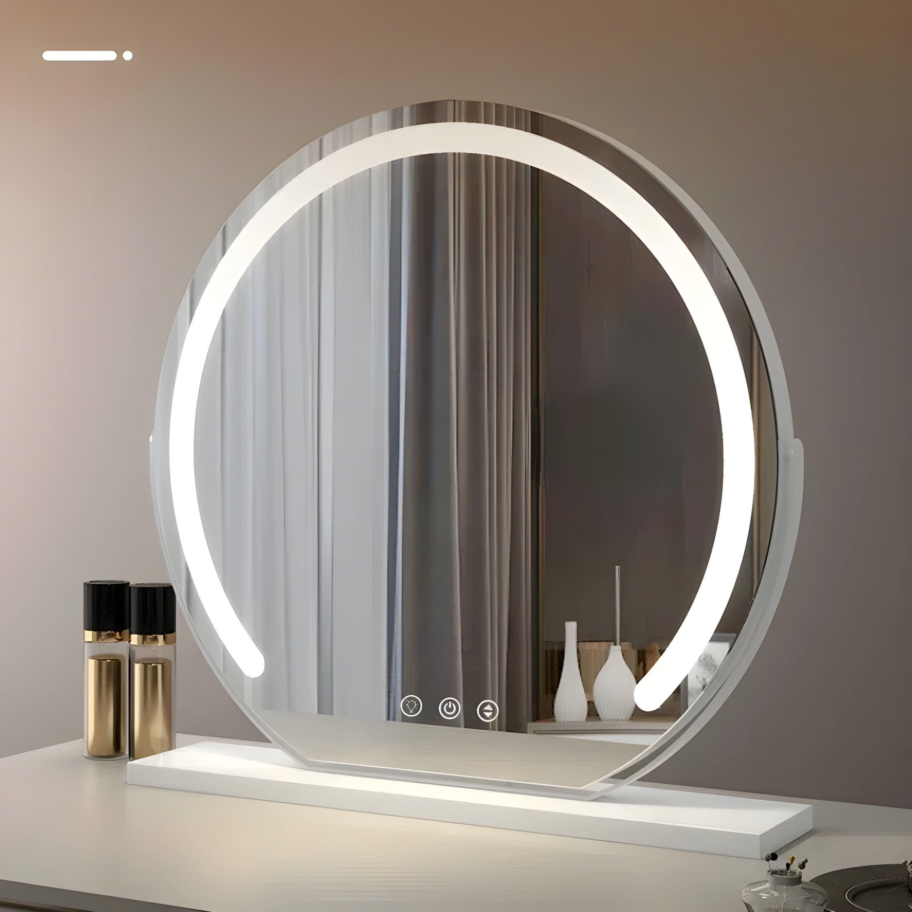 Miroir de maquillage LED rond avec éclairage dimmable 40-50-60cm | Restfield