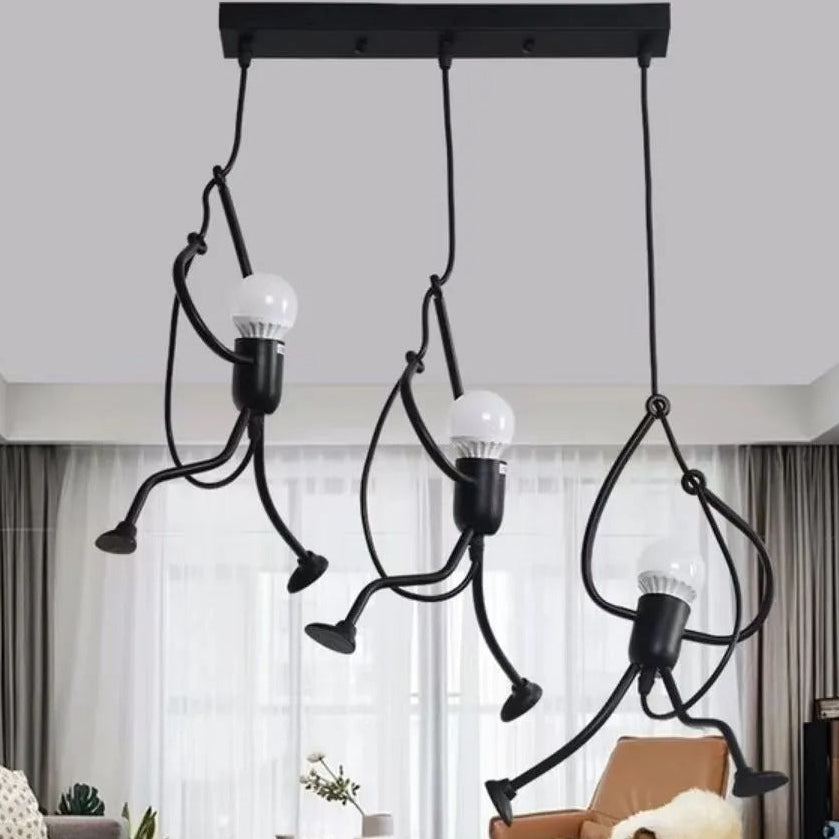 Menselijke Figuur Hanglamp Metaal Sculptuur Verlichting Moderne Design Kinderkamer Eetkamer Woonkamer | Sansoti