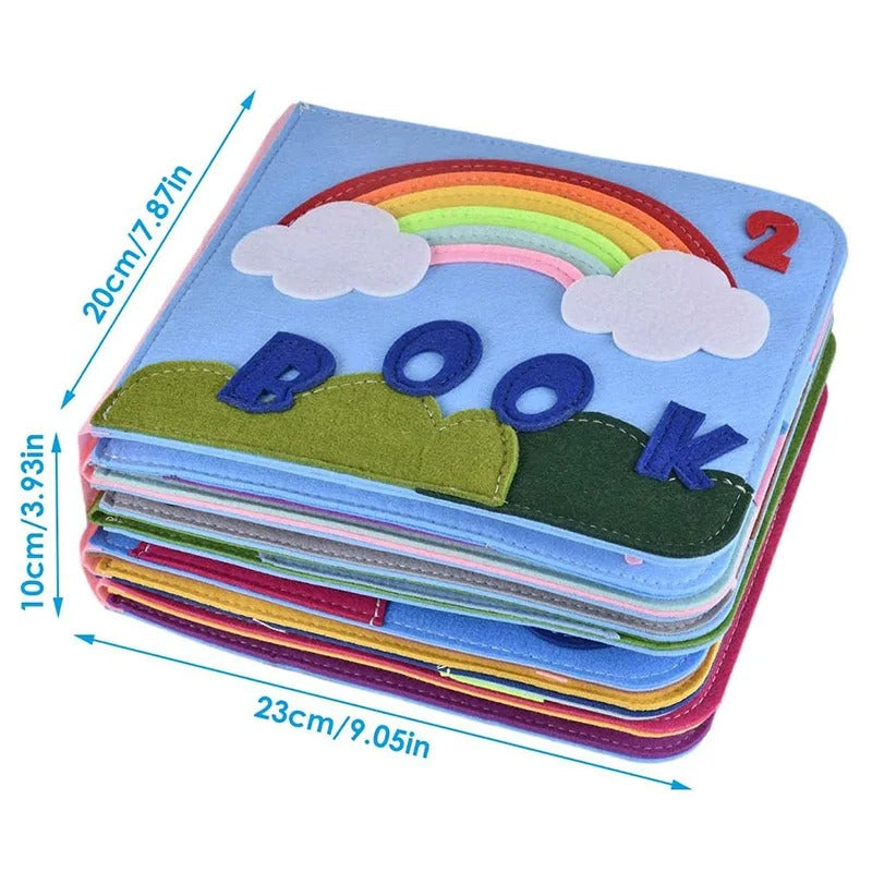 Interactief Viltboek Avonturen 16 Pagina's met Afneembare Elementen | Montessori Educatief Speelgoed voor Fijnmotoriek en Fantasie 2-5 jaar | Sansoti