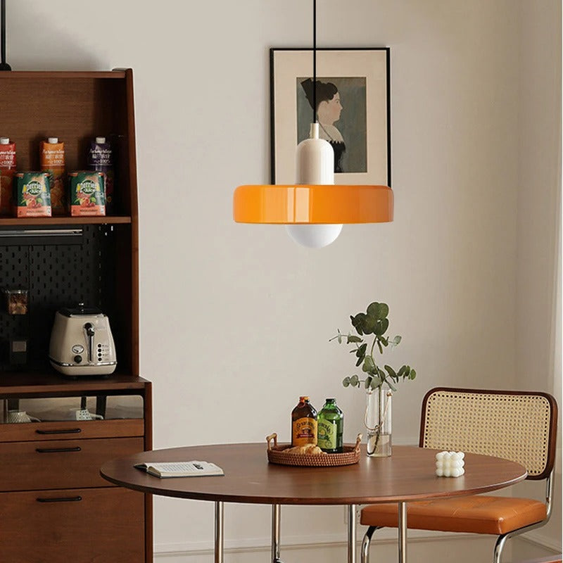 Glazen Hanglamp met Dubbele Kleurkap – Moderne Bauhaus-Stijl Verlichting voor Woon- en Eetkamer | Sansoti